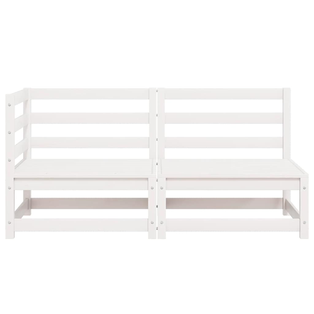 vidaXL 2-tlg. Garten-Lounge-Set Weiß Kiefer Massivholz