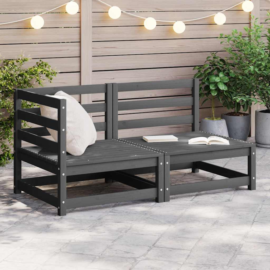 vidaXL 2-tlg. Garten-Lounge-Set Weiß Kiefer Massivholz