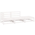 vidaXL 3-tlg. Garten-Lounge-Set Weiß Kiefer Massivholz