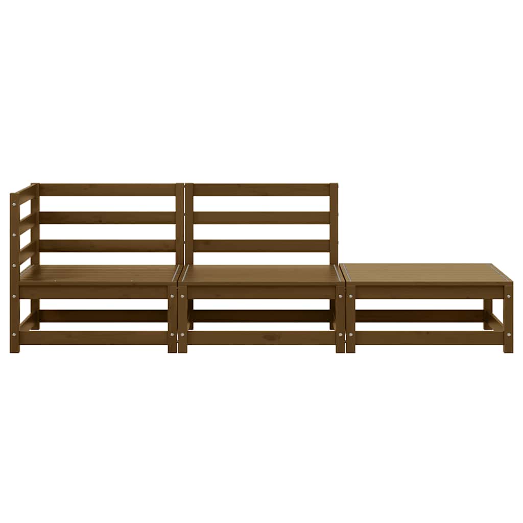vidaXL 3-tlg. Garten-Lounge-Set Honigbraun Massivholz Kiefer