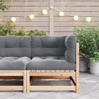 vidaXL Garten-Ecksofa mit Grauen Kissen Massivholz Kiefer