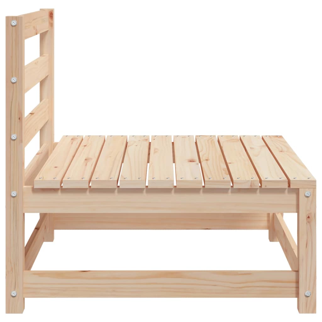 vidaXL Garten-Mittelsofa mit Grauen Kissen Massivholz Kiefer