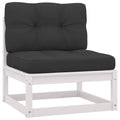 vidaXL Garten-Mittelsofa mit Anthrazit Kissen Weiß Massivholz Kiefer