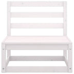 vidaXL Garten-Mittelsofa mit Anthrazit Kissen Weiß Massivholz Kiefer
