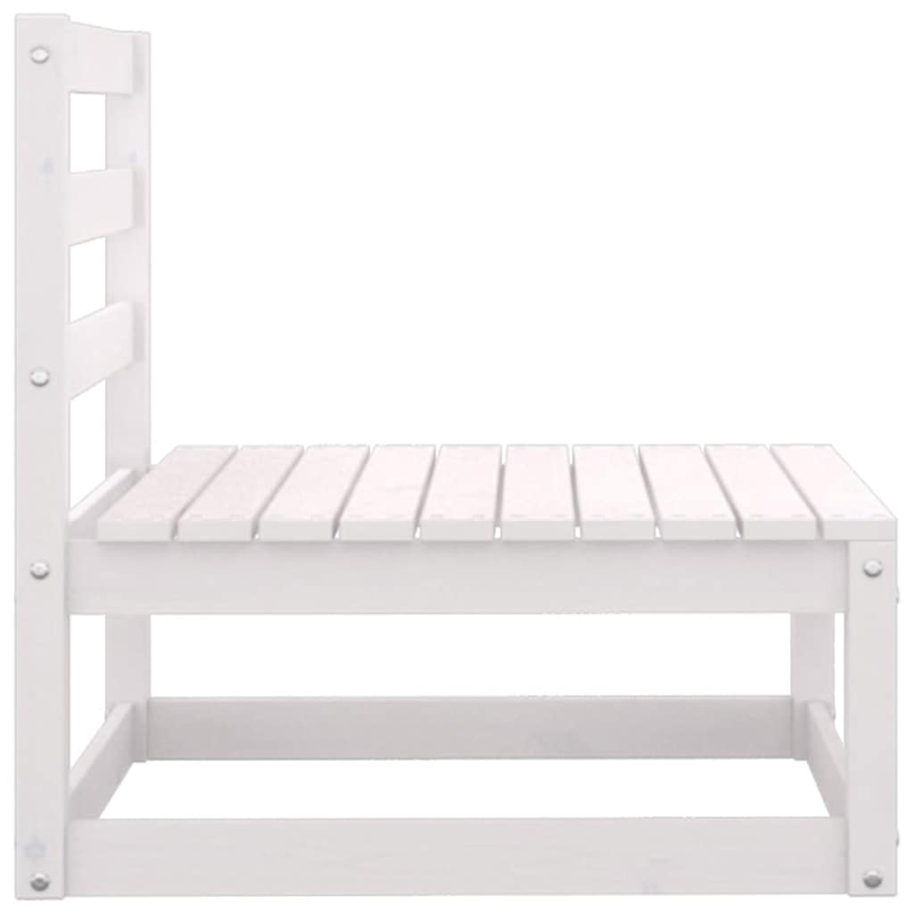 vidaXL Garten-Mittelsofa mit Anthrazit Kissen Weiß Massivholz Kiefer