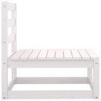 vidaXL Garten-Mittelsofa mit Anthrazit Kissen Weiß Massivholz Kiefer
