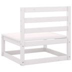 vidaXL Garten-Mittelsofa mit Anthrazit Kissen Weiß Massivholz Kiefer