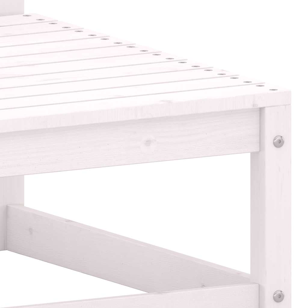 vidaXL Garten-Mittelsofa mit Anthrazit Kissen Weiß Massivholz Kiefer