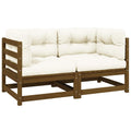 vidaXL Gartensofa 2-Sitzer mit Kissen Honigbraun Massivholz Kiefer