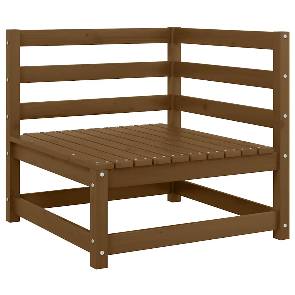 vidaXL Gartensofa 2-Sitzer mit Kissen Honigbraun Massivholz Kiefer