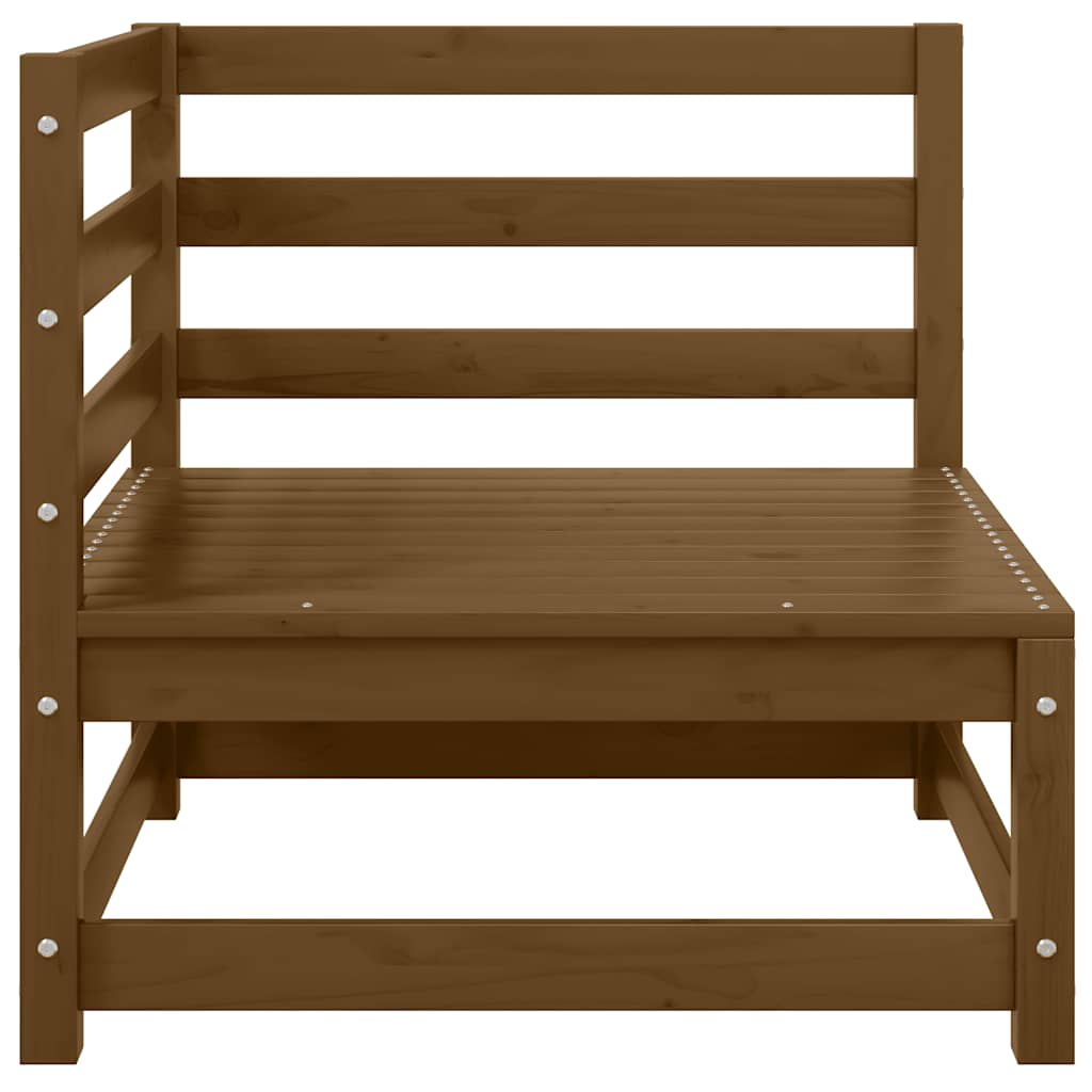 vidaXL Gartensofa 2-Sitzer mit Kissen Honigbraun Massivholz Kiefer