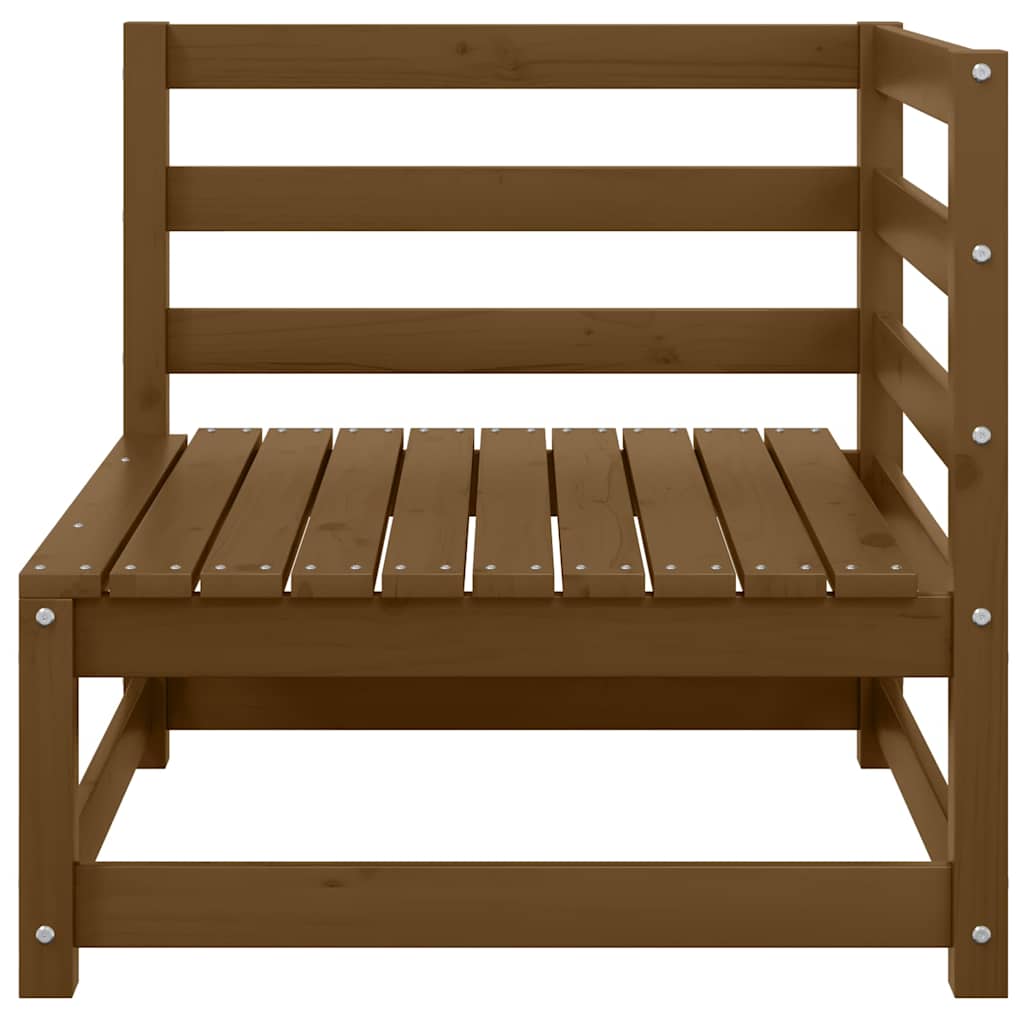 vidaXL Gartensofa 2-Sitzer mit Kissen Honigbraun Massivholz Kiefer