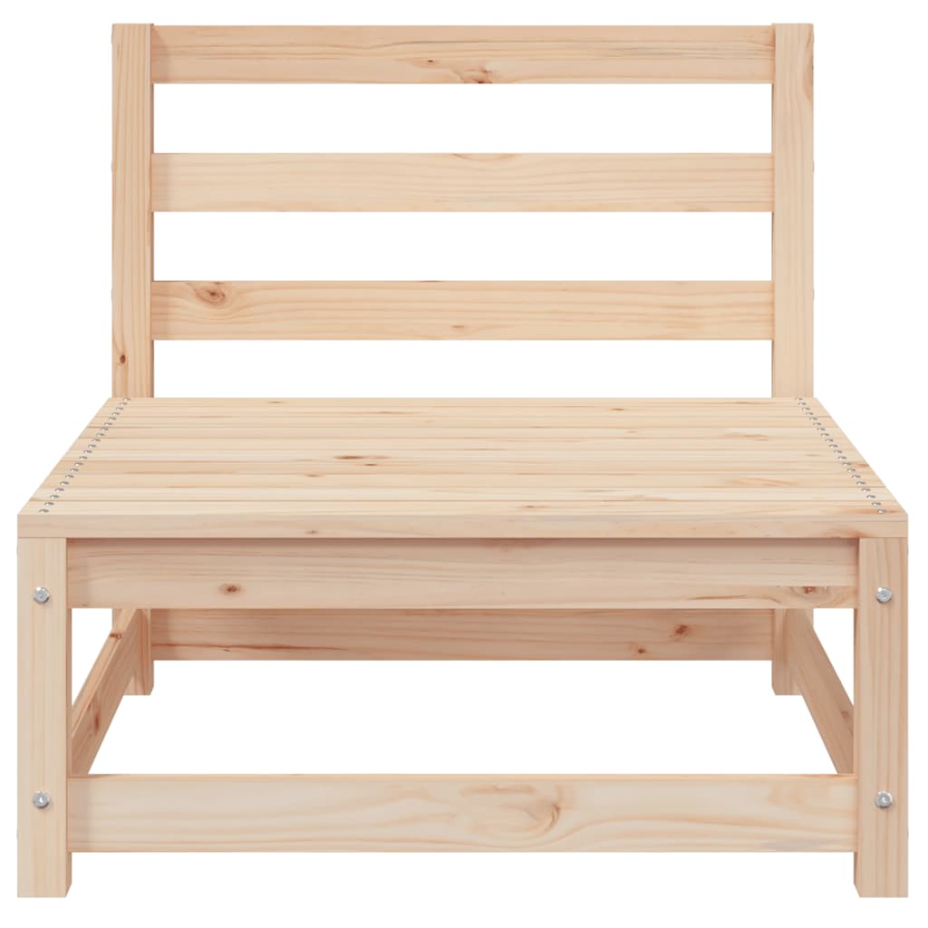 vidaXL Garten-Mittelsofas mit Grauen Kissen 2 Stk. Massivholz Kiefer