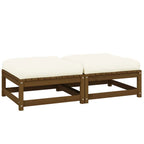 vidaXL Garten-Fußhocker mit Kissen 2 Stk. Honigbraun Massivholz Kiefer