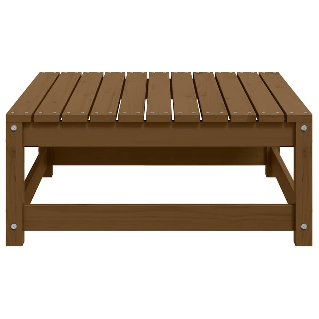 vidaXL Garten-Fußhocker mit Kissen 2 Stk. Honigbraun Massivholz Kiefer