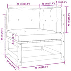 vidaXL 2tlg. Garten-Lounge-Set mit Kissen Honigbraun Massivholz Kiefer