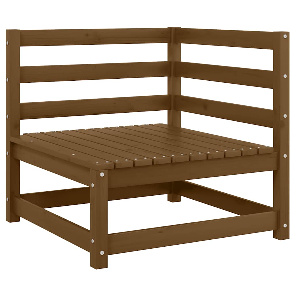 vidaXL 2-tlg. Garten-Lounge-Set Kissen Honigbraun Massivholz Kiefer