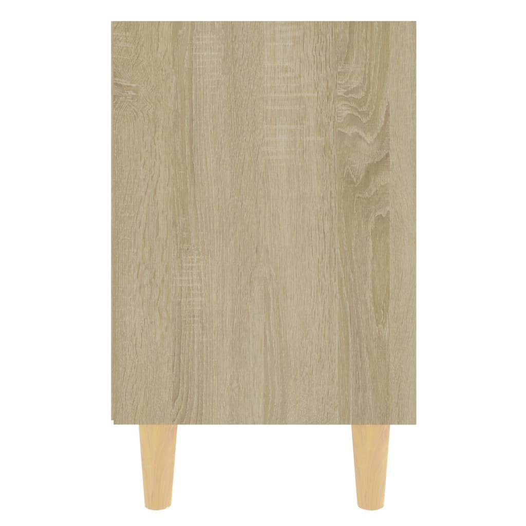 vidaXL Nachttische 2 Stk. Massivholz-Beinen Sonoma-Eiche 40x30x50cm
