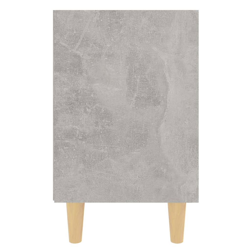 vidaXL Nachttisch mit Massivholz-Beinen Betongrau 40x30x50 cm