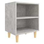 vidaXL Nachttische mit Massivholz-Beinen 2 Stk. Betongrau 40x30x50 cm