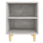 vidaXL Nachttische mit Massivholz-Beinen 2 Stk. Betongrau 40x30x50 cm