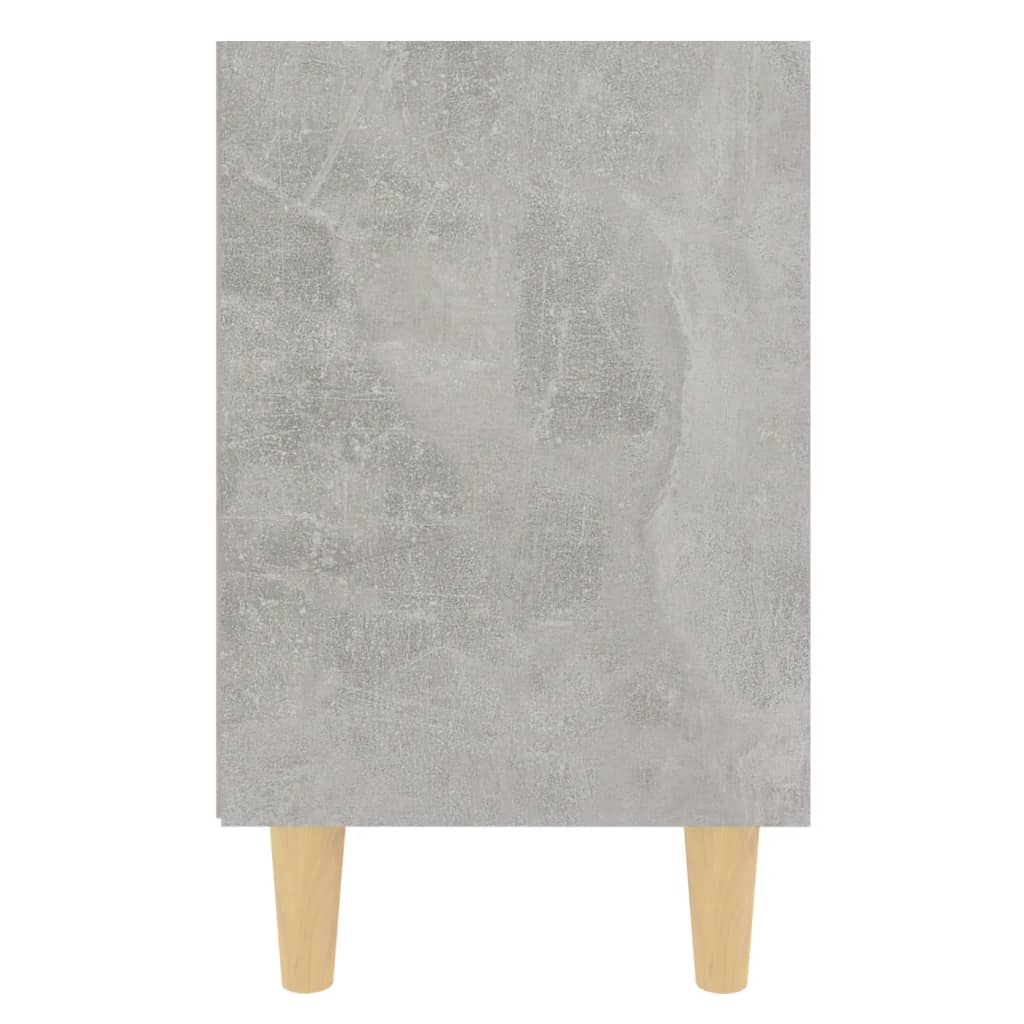 vidaXL Nachttische mit Massivholz-Beinen 2 Stk. Betongrau 40x30x50 cm