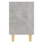 vidaXL Nachttische mit Massivholz-Beinen 2 Stk. Betongrau 40x30x50 cm