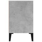 vidaXL Nachttisch mit Metallbeinen Betongrau 40x30x50 cm