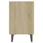 vidaXL Nachttische mit Metallbeinen 2 Stk Sonoma-Eiche Weiß 40x30x50cm