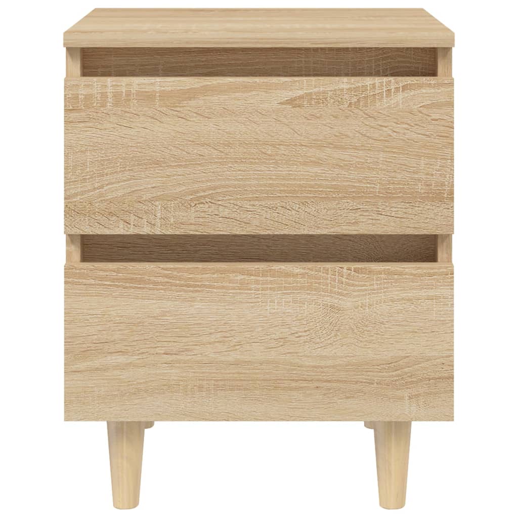 vidaXL Nachttische 2 Stk. Kiefernholz-Beinen Sonoma-Eiche 40x35x50cm
