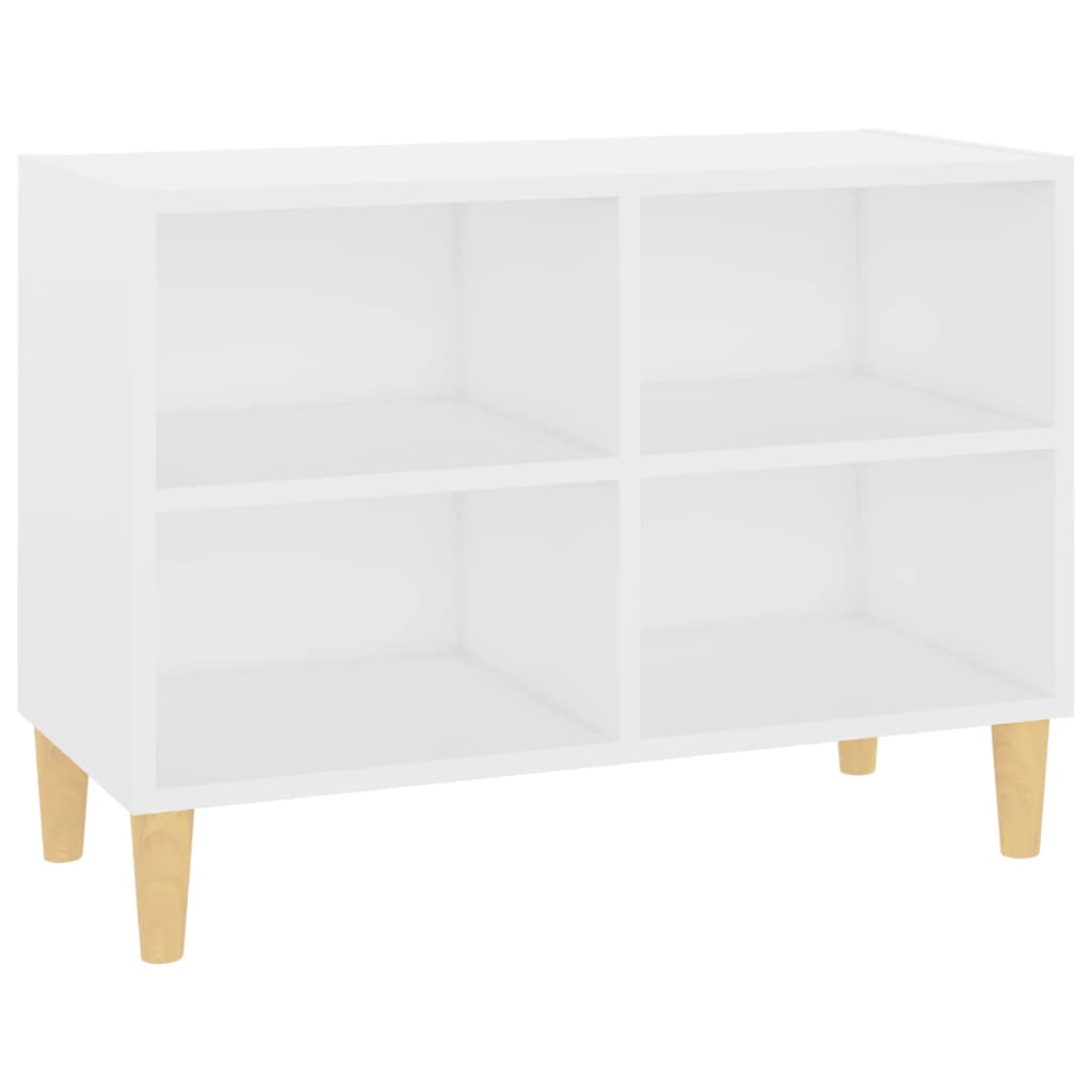 vidaXL TV-Schrank mit Massivholz-Beinen Weiß 69,5x30x50 cm
