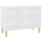 vidaXL TV-Schrank mit Massivholz-Beinen Weiß 69,5x30x50 cm