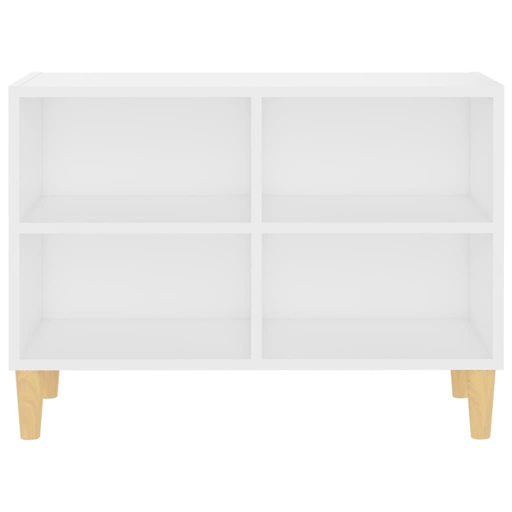 vidaXL TV-Schrank mit Massivholz-Beinen Weiß 69,5x30x50 cm