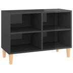 vidaXL TV-Schrank mit Massivholz-Beinen Hochglanz-Grau 69,5x30x50 cm