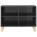 vidaXL TV-Schrank mit Massivholz-Beinen Hochglanz-Grau 69,5x30x50 cm
