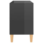 vidaXL TV-Schrank mit Massivholz-Beinen Hochglanz-Grau 69,5x30x50 cm