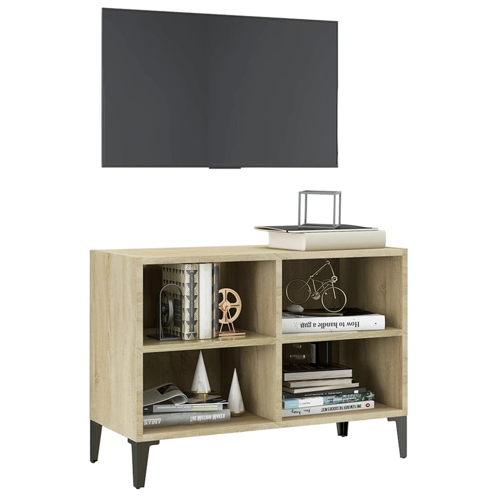 vidaXL TV-Schrank mit Metallbeinen Sonoma-Eiche 69,5x30x50cm