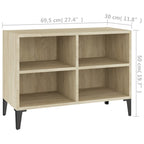 vidaXL TV-Schrank mit Metallbeinen Sonoma-Eiche 69,5x30x50cm
