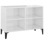vidaXL TV-Schrank mit Metallbeinen Hochglanz-Weiß 69,5x30x50cm