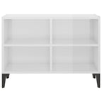 vidaXL TV-Schrank mit Metallbeinen Hochglanz-Weiß 69,5x30x50cm