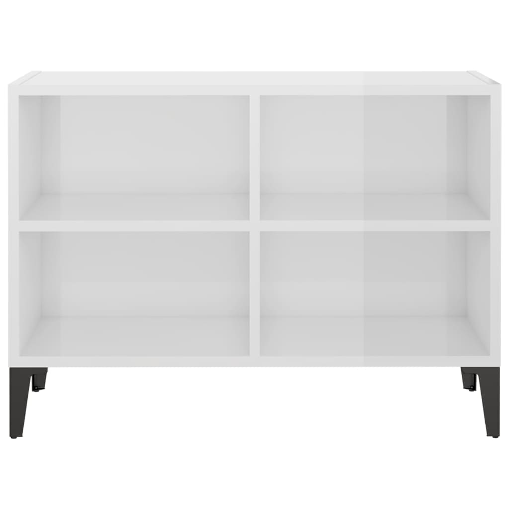 vidaXL TV-Schrank mit Metallbeinen Hochglanz-Weiß 69,5x30x50cm