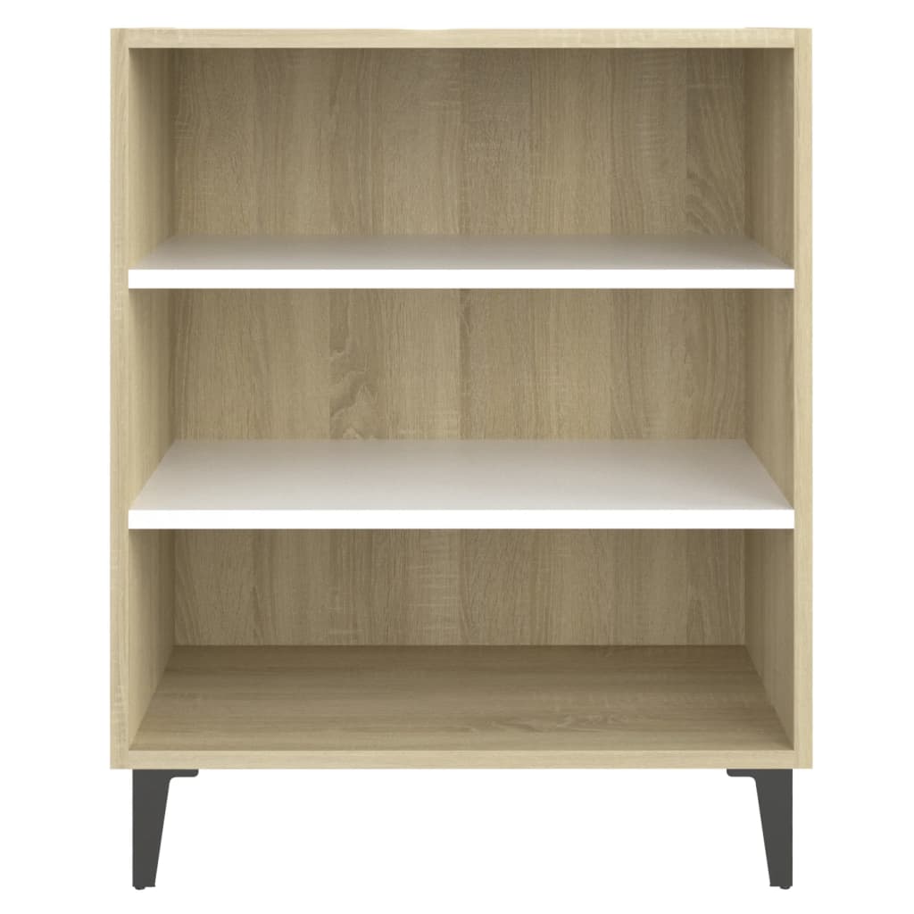 vidaXL Sideboard Weiß und Sonoma-Eiche 57x35x70 cm Holzwerkstoff