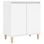 vidaXL Sideboard mit Massivholz-Beinen Weiß 60x35x70 cm Holzwerkstoff