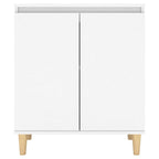 vidaXL Sideboard mit Massivholz-Beinen Weiß 60x35x70 cm Holzwerkstoff