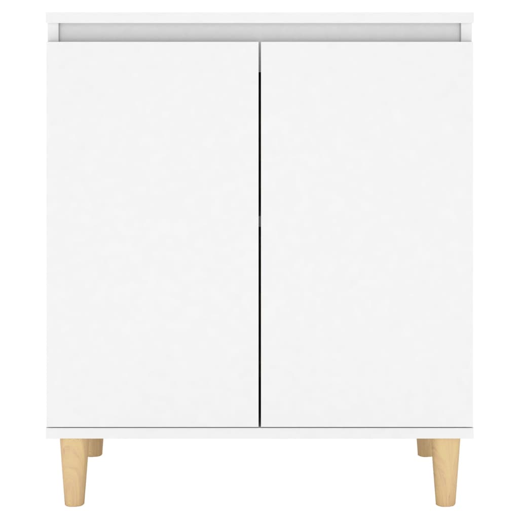 vidaXL Sideboard mit Massivholz-Beinen Weiß 60x35x70 cm Holzwerkstoff