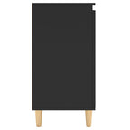 vidaXL Sideboard mit Massivholz-Beinen Schwarz 60x35x70 cm