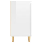 vidaXL Sideboard mit Massivholz-Beinen Hochglanz-Weiß 60x35x70 cm