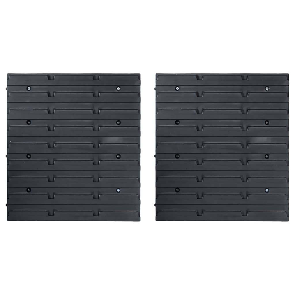 vidaXL 39-tlg. Behälter-Set für Kleinteile mit Wandplatten Rot Schwarz