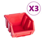 vidaXL 34-tlg. Behälter-Set für Kleinteile mit Wandplatten Rot Schwarz