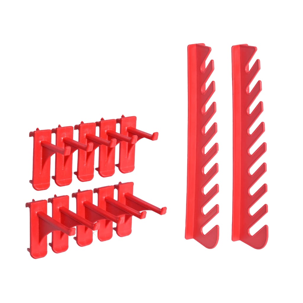 vidaXL 34-tlg. Behälter-Set für Kleinteile mit Wandplatten Rot Schwarz